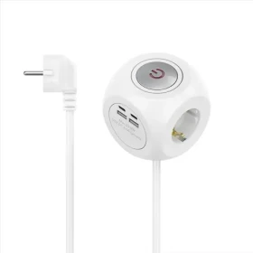 Hama prodlužovací přívod kostka / 3x zásuvka schuko / 2x USB-C / 2x USB-A / 1,4 m (223195)