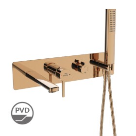 Laveo - Pola - podomítková vanová baterie se sprchovou soupravou, růžové zlato BAP_811P