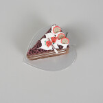 Cake star Podložka pod minidezerty stříbrná list 8,5x9,5 cm