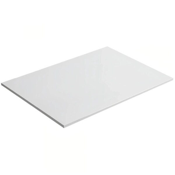 CERANO Koupelnová deska z litého mramoru Elanys - bílá matná - 60x1,2x46 cm