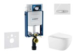 GEBERIT - Kombifix Set předstěnové instalace, klozetu Gaia a sedátka softclose, tlačítko Sigma50, chrom/alpská bílá SANI15CA3126