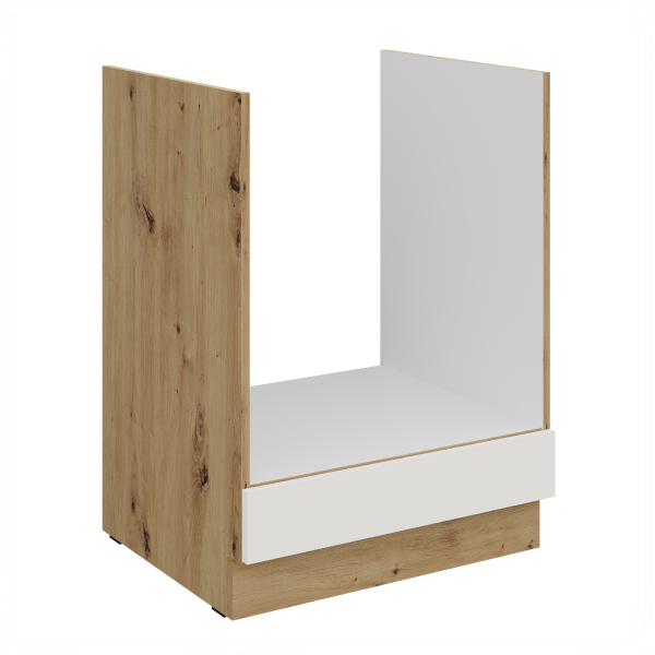 Spodní skříňka pro vestavnou troubu Aria 60 D GAZ BB Barva korpusu: Dub artisan, Barva dvířek: WH - Crystal white AFM