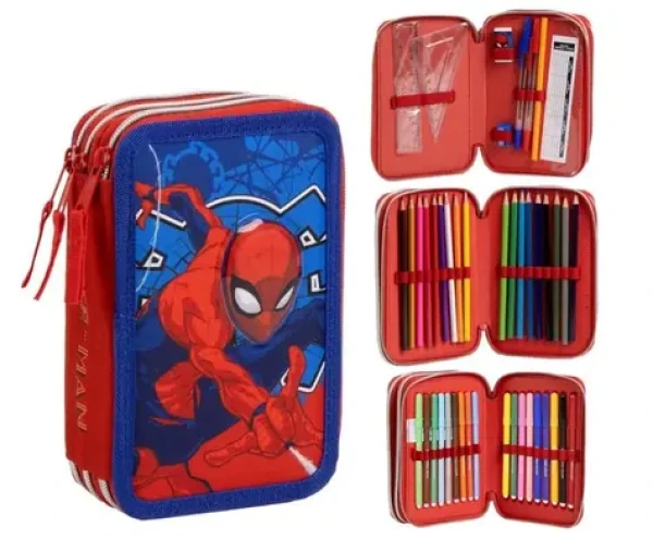 Cerda Pencil Case Spiderman - plně vybavený třípatrový penál (10200737)