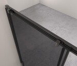CERANO - Třístěnný sprchový kout Varone LINE U L/P - 6 mm - černá matná, grafitové sklo - 130x90x195 - posuvný CER-8050BD7841
