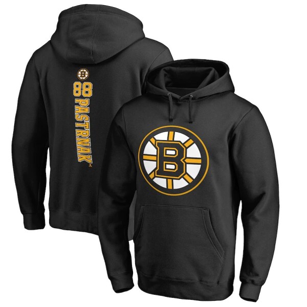 Fanatics Pánská mikina David Pastrňák #88 Boston Bruins NHL Backer Pullover Hoodie Velikost: XL