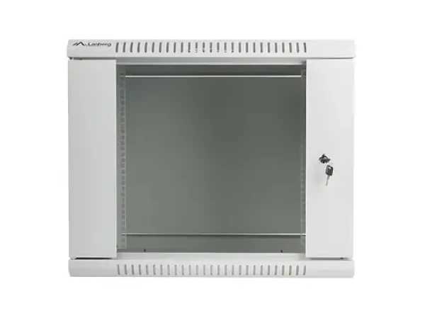 Lanberg WF01-6409-10S šedá / Nástěnný rozvaděč / 19" / 9U / 600×450 mm / skleněné dveře / flat pack (WF01-6409-10S)