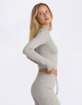 Tričko Organic Basics Everyday Scoop Neck Long Sleeve Tee Grey Melange