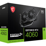 MSI GeForce RTX 4060 VENTUS 2X BLACK OC 8GB / 1830 - 2460Mhz / 8GB GDDR6 / 128bit / 1x HDMI + 3x DP / 115W (RTX 4060 VENTUS 2X BLACK 8G OC)