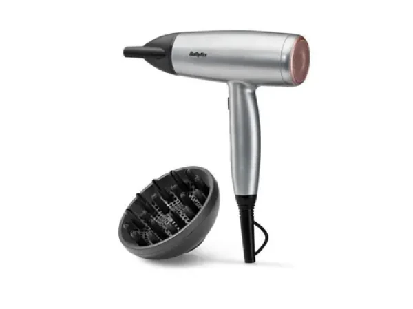 BaByliss Cosmos D580DE stříbrná / fén na vlasy / 2100 W / ionizace / studený vzduch / difuzér / 3 teploty / 2 rychlosti (D580DE)