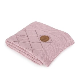 Ceba baby Pletená deka v dárkovém krabičce Rýžový vzor 90 x 90 cm - růžová