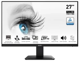 27" MSI PRO MP273A černá / 1920 x 1080 / IPS / 16:9 / 1ms / 1000:1 / 250cd-m2 / 1x HDMI + 1x DP + 1x VGA / VESA (PRO MP273A)