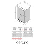 CERANO - Sprchový kout Antelo L - L/P - 6 mm - černá matná, transparentní sklo - 116x40 - otočný CER-666319