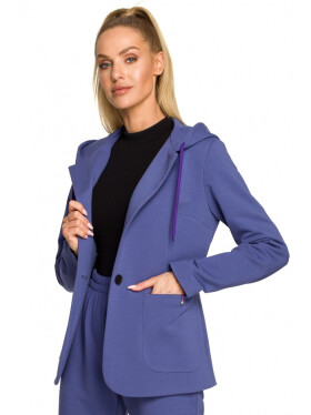 M691 Blejzr s kapucí a jedním knoflíkem - indigo EU XXL