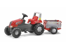 Rollytoys Šlapací traktor Rolly Junior RT s vlečkou červeno-šedý