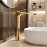 REA - Umyvadlová baterie PREMIUM Vision Gold vysoká REA-B8944