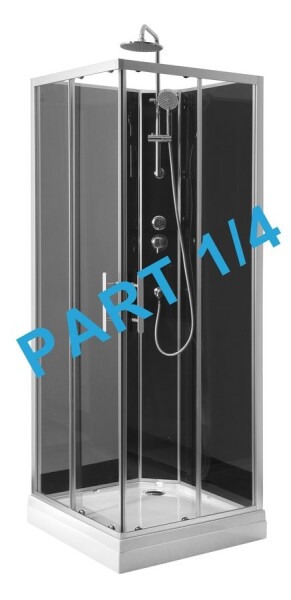 AQUALINE - GRANVIK sprchový box 800x800x2180 komponent 1/4 sprchová vanička, bílá 16-080-09-11-00