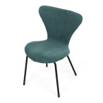 Židle jídelní, modrá látka, nohy černý kov