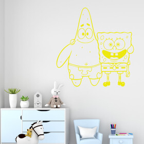 Samolepka SpongeBob a Patrick Barva: žlutá, Velikost: 80 x 81 cm