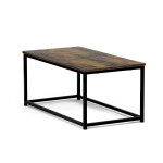 Stůl konferenční, 90x48x41 cm, MDF, dekor staré dřevo, černý kov