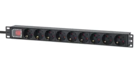 Intellinet Rack zásuvková lišta 9x / Zásuvková lišta / 1U / 16 A / 4000 W / 2 m kabel (715133)