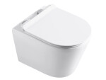 CERANO - WC závěsné Carlito, Rimless - bezokrajové splachování + Slim/SoftClose sedátko - bílá lesklá - 48,5x36,5 CER-417380