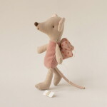 Maileg Myška Fairy Little Sister Rose, růžová barva, textil