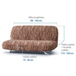 Bielastické potahy UNIVERSO NOVÉ žíhané hnědé dvojkřeslo s dřevěnými rukojeťmi (š. 80 - 140 cm)