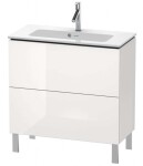 DURAVIT - L-Cube Umyvadlová skříňka Compact, 86x82x39 cm, 2 zásuvky, lesklá bílá LC667402222