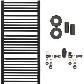CERANO Koupelnový radiátorový set Antonio - ústřední vytápění - boční připojení - 655W - černá matná - 1180x550 mm mm