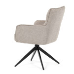 Židle jídelní, taštičkové pružiny v sedáku, 180° otočný mechanismus, lanýžová voděodolná látka, černý kov