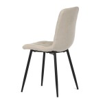 Židle jídelní, potah krémová látka, kovová čtyřnohá podnož, černý mat