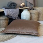 Chic Antique Sametový povlak na polštář na zem Aix Cognac 80 × 80 cm, hnědá barva, textil