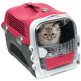 Catit Cabrio tmavě červená / Přepravka pro kočky / rozkládací / 51x33x35 cm (103-41370)