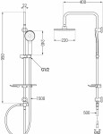 MEXEN/S - T40 černá sprchový sloup 798404093-70