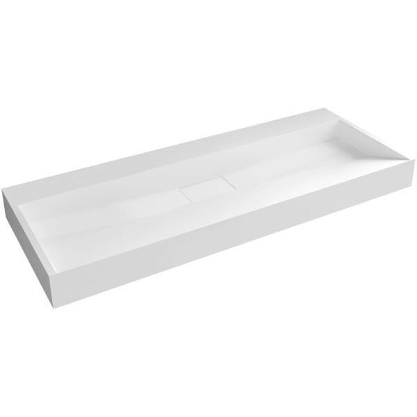 CERANO - Umyvadlo z litého mramoru Vita - nástěnné i na desku - bílá lesklá - 120x46 CER-479893