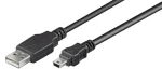 MicroConnect kabel USB2.0 A (M) - miniUSB B (M) 2m černá / 480Mbit/s (USBAMB52)