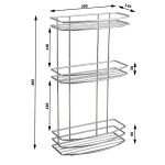 AQUALINE - CHROM LINE drátěná police trojitá, chrom 37045