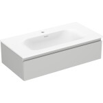 MEXEN/S - Orio koupelnová skříňka 90 cm s umyvadlem Vela, 1 šuplík, šedá mat/bílá mat 91A10-09023-1-BF62-W23M01