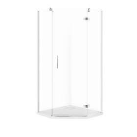 CERSANIT - Sada B772: kout JOTA pětiúhelník pravý, chrom 80x80x195 + TAKO SLIM VIR S601-159