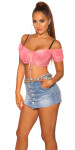 Sexy KouCla Crop Top bez ramene Einheitsgroesse