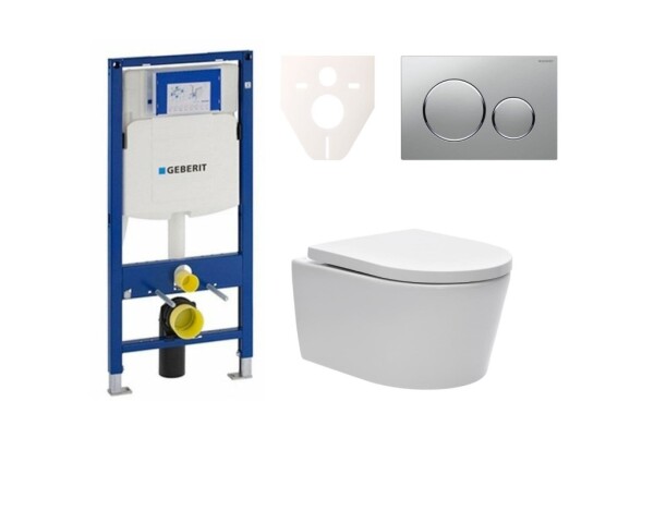 Cenově zvýhodněný závěsný WC set Geberit do lehkých stěn / předstěnová montáž + WC SAT Brevis SIKOGES3W42 SIKOGES3W42