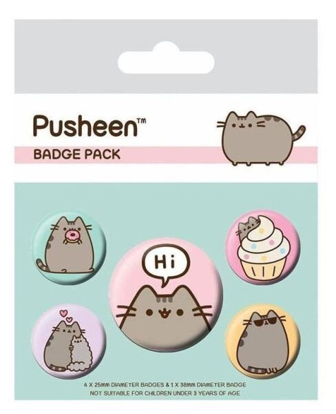 Sada odznaků - Pusheen Hi - Pyramid