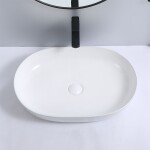 Erga Paola, umyvadlo na desku 800x400x135 mm, bílá lesklá, ERG-V03-9487E-WH