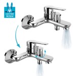 Mereo Vanová nástěnná baterie, Zuna, 150 mm, s keramickým přepínačem, bez příslušenství, chrom CB90104Z