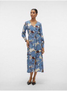 Modré dámské květované šaty Vero Moda Berta dámské