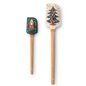 Rifle Paper Co. Vánoční silikonová stěrka Nutcracker – set 2 ks, zelená barva, dřevo, plast