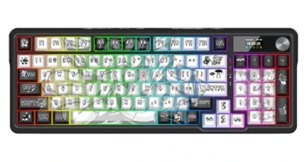 Redragon K719GF-RGB-PRO Artemis Pro bílo-černá / Bezdrátová herní klávesnice / mechanická / RGB / USB / BT / US (K719GF-RGB-PRO)