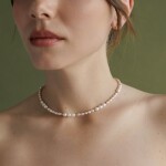 Perlový náhrdelník Sabrina - pravé perly, stříbro 925/1000, Zlatá 45 cm Bílá