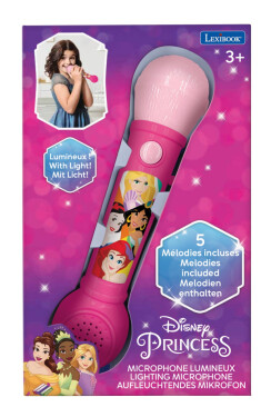 Lexibook svítící mikrofon Disney princezny s melodiemi - Alltoys Lexibook