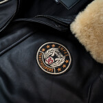 Pánská Kožená Bunda Pilot Royce Pravý Kožíšek Brixton Černá Velikost: 3XL